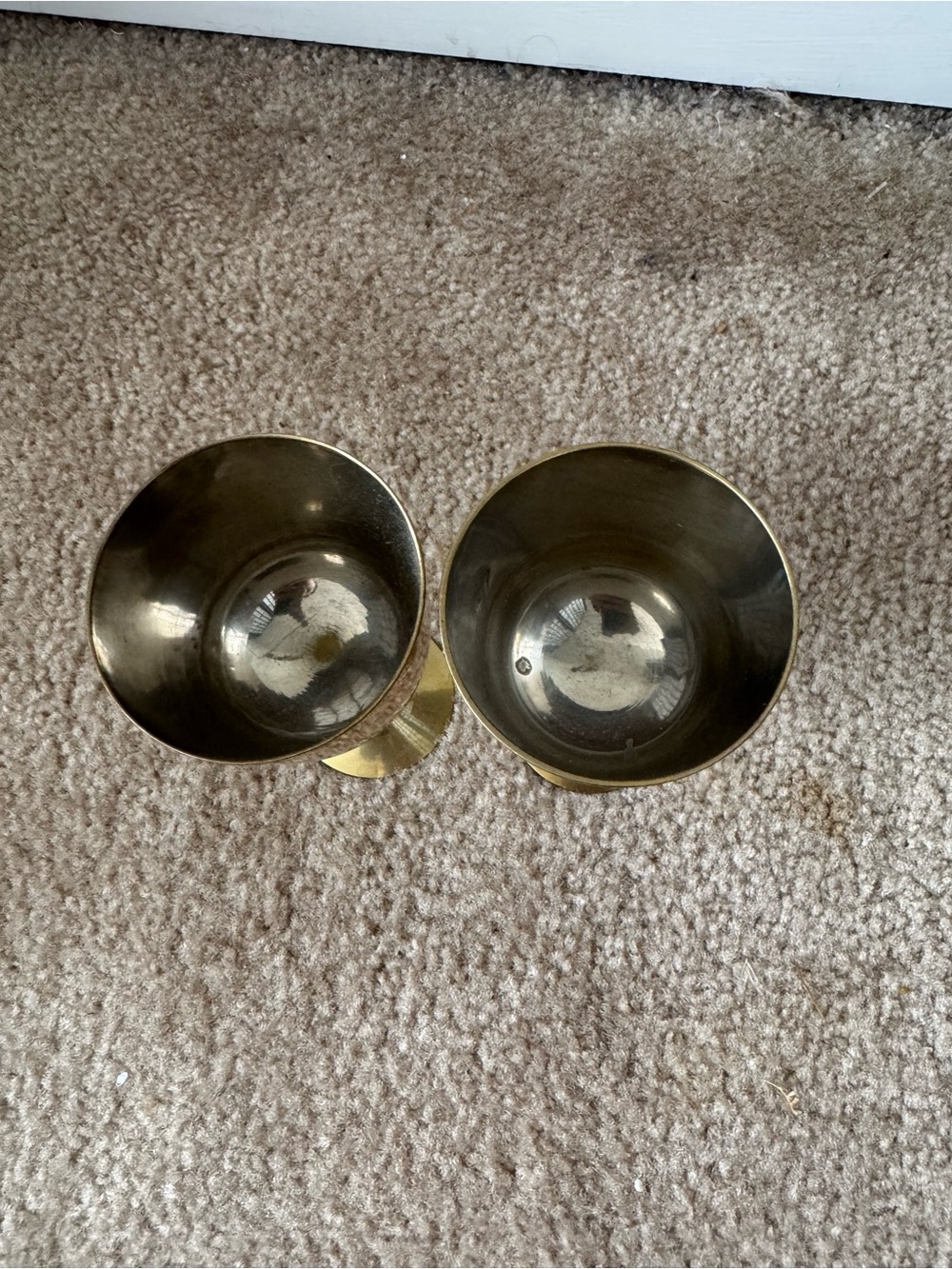 Vintage Brass Gold Stemmed Wine Glasses / Goblets - Picture 5 of 5